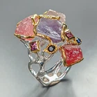 Beautiful fashion Natural Tourmaline Ring 925 Sterling Silver Size 7.75 /R471020