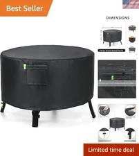 All-Weather 34'' Heavy Duty Fire Pit Cover - Superior UV & Water Protection