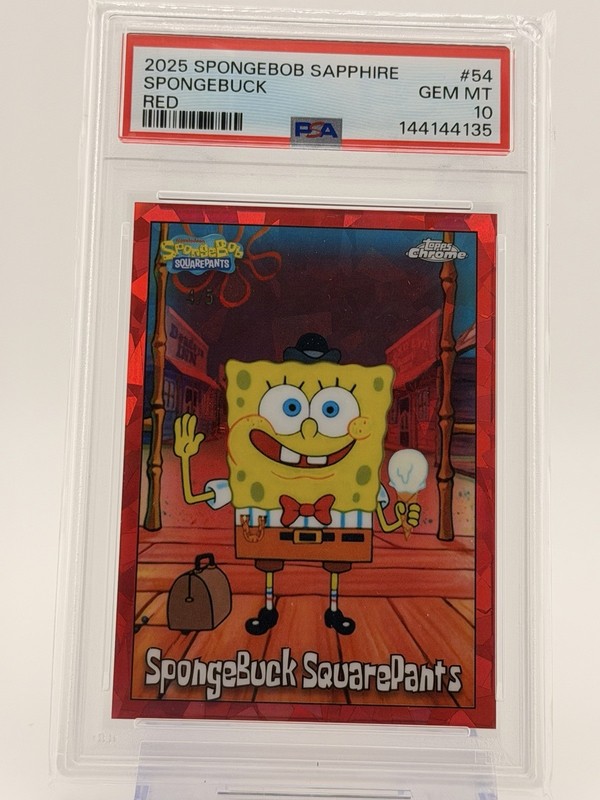 2025 Topps Sapphire SpongeBob 25th SpongeBuck SquarePants Red 4/5 PSA 10 Pop 1