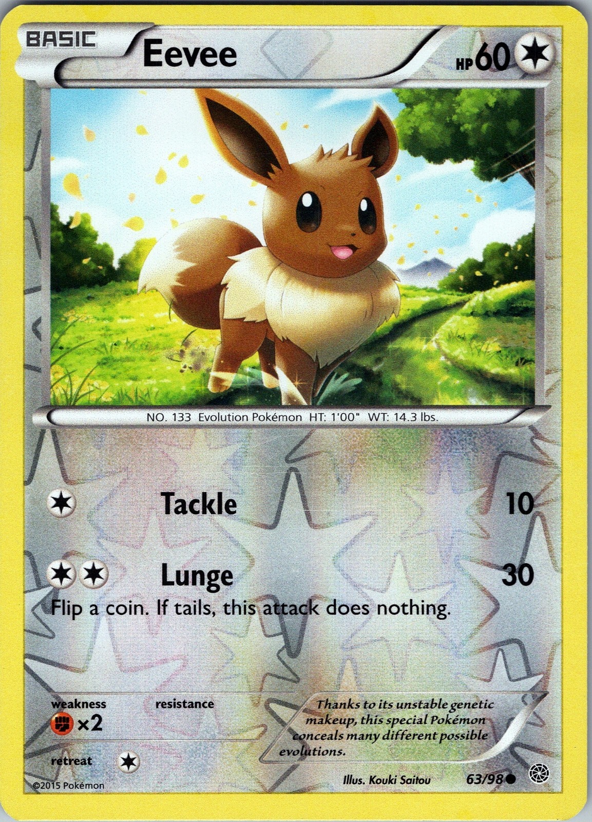 Eevee 63/98 Common - Pokemon TCG XY: Ancient Origins - Reverse Holo (NM)