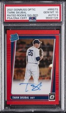 PANINI DONRUSS OPTIC RATED ROOKIE SIGNATURES TARIK SKUBAL 29/50 PSA 10 AUTO 9