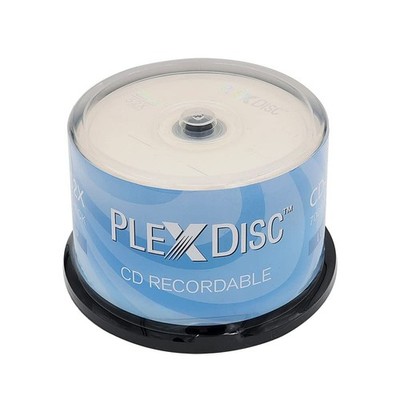PlexDisc CD-R Blank Discs 700MB 52X Logo Top Recordable Media - 50 silver 