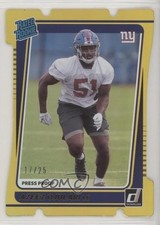 2021 Donruss Rated Rookie Press Proof Gold Die-Cut 17/25 Azeez Ojulari #323 lb9