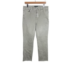 Lauren Ralph Lauren Regal Straight Crop Fray Hem Jeans size 12 Light Green