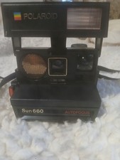 Polaroid 600 Land Camera with Sun Autofocus and 660 Black Instant Prints Vintage