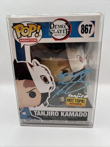 Funko Pop Demon Slayer 867 Tanjiro Kamado HT Ex. Signed by Zach Aguilar