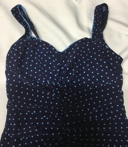 Gabar Woman's Size 10 Blue Poke-a Dot One Piece Bathing Suit - Picture 4 of 7