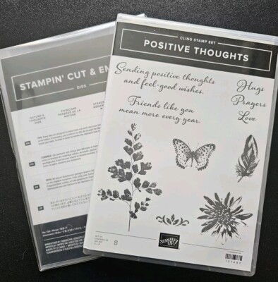 Stampin Up POSITIVE THOUGHTS & Coordinating  DIES Butterfly Nature  Retired NEW