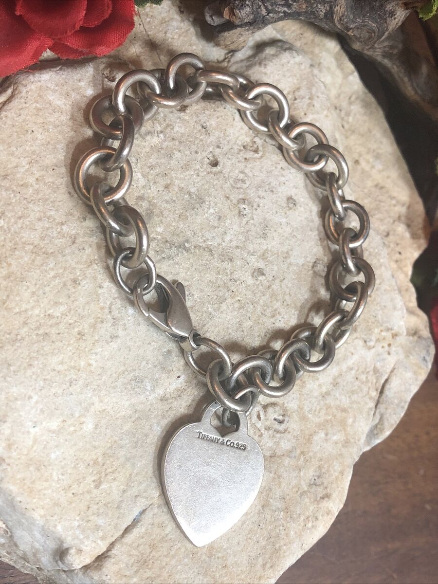 Tiffany & Co 925 Sterling Silver Heart Tag Chain Link Tiffany & Co 925 Sterling Silver Heart Tag Chain Link