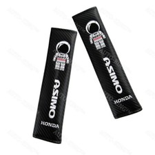 X2 Asimo Black Carbon Look Embroidery Seat Belt Cover Shoulder Pads For Honda