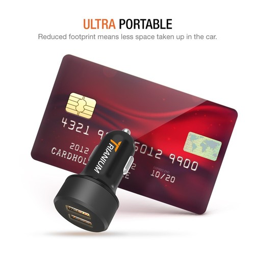 Trianium Car Charger 24W (2 Pack) Dual SmartUSB Port for iPhone, Android phone - Photo 4/7