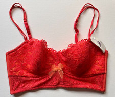 New b.tempt'd by Wacoal Size L Underwire Lace Bra Orange Red
