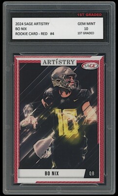 bo nix graded rookie card Bo Nix 2024 Absolute #112 Broncos Rookie Card Graded 10