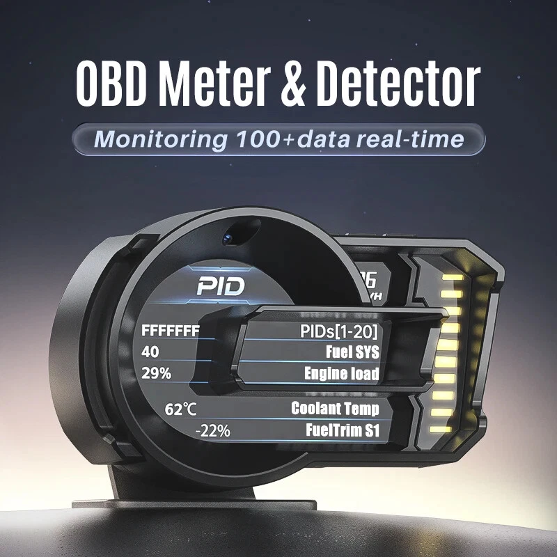 Panel de instrumentos LCD completo OBD + GPS medidor RPM voltaje Oi presión turbo medidor Foto 4 de 4