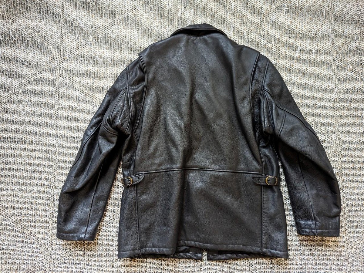vintage USA made SCHOTT leather car coat 44 black L jacket vintage USA made SCHOTT leather car coat 44 black L jacket