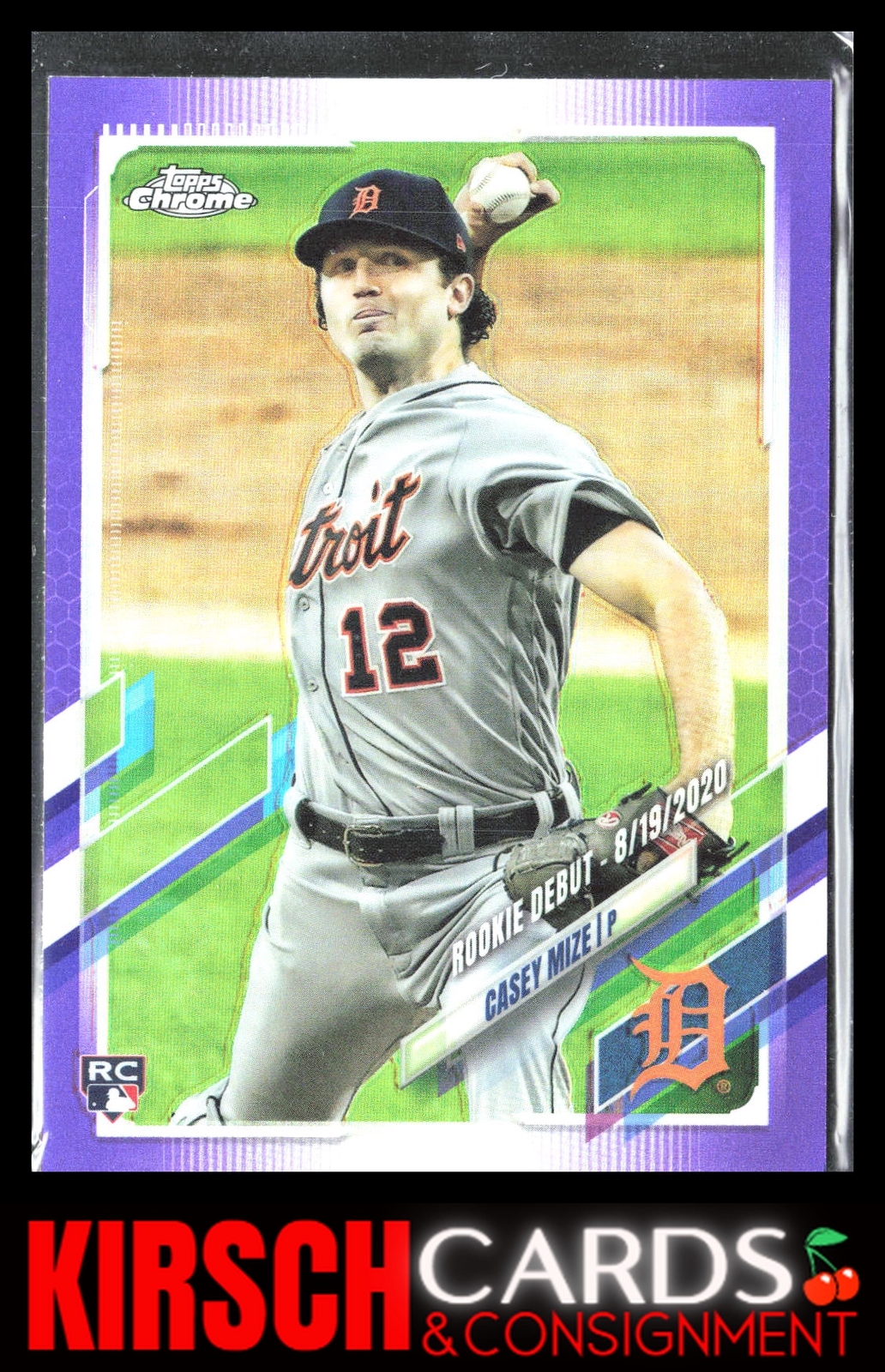 Casey Mize 2021 Topps Chrome Update #USC73 Purple Refractor Detroit Tigers