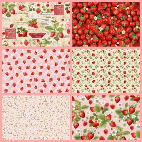 Timeless Treasures Berry Sweet Tiny Red Strawberry Cotton Fabric by the Yard - Picture 4 of 4