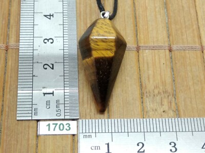 TIGERAUGE Spitze Anhänger mit schönen Reflexen + verstellbare Kordel - Mineralien