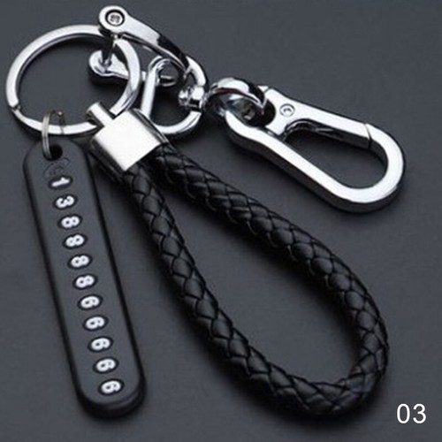 1PC Car Keychains Auto Vehicle Anti-lost Vehicles Leather Bradied Rope Fashion - Picture 21 of 43