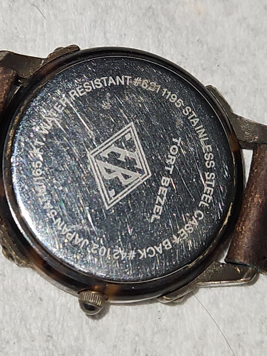 Eddie Bauer Vintage Tort Shell Watch #621 1195 #42102 Japan SS Back  ATM/165WR