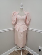 Vintage GUNNE SAX by Jessica Mcclintock Taffeta Peplum Cocktail Dress As Is