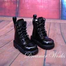 1/4MSD 1/3SD Uncle BJD Shoes Doll Short Boots Thick Sole Round-toe Black DIKA DZ