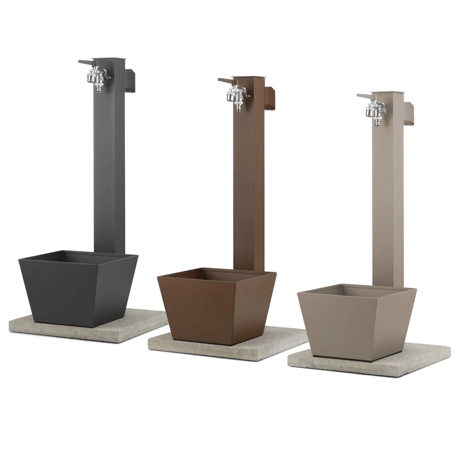 Belfer 42QRRV Fontana con Base in Cemento Doppio Rubinetto Vaschetta e Portatubo