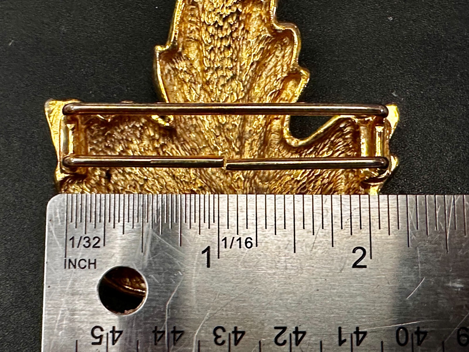 Detailed Leaf Two Piece Interlocking Vintage Gold… - image 14