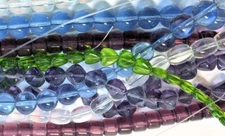 Bead Mix, 5 Strands Transparent Glass 3mm-20mm Assorted Shapes & Colors *