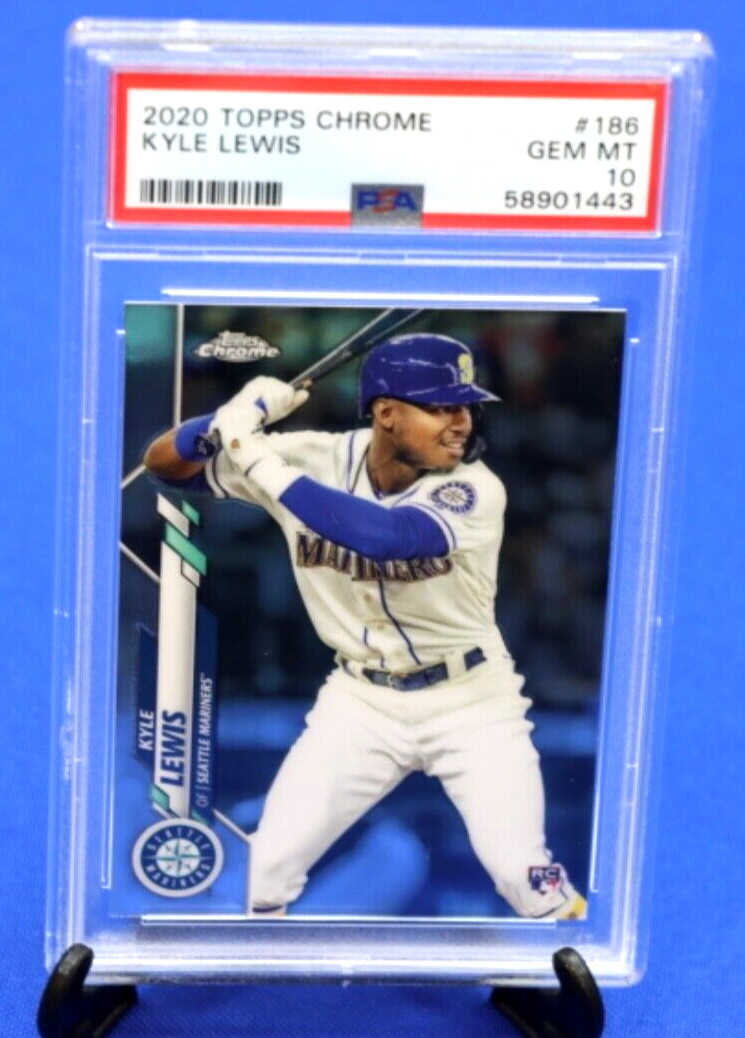 2020 TOPPS Chrome Kyle Lewis #186 Seattle Mariners PSA 10 Gem Mint