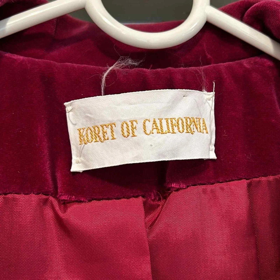 Blazer feminino Koret of California Vintage veludo baga ajustado botões medalhão - Imagem 2 de 4