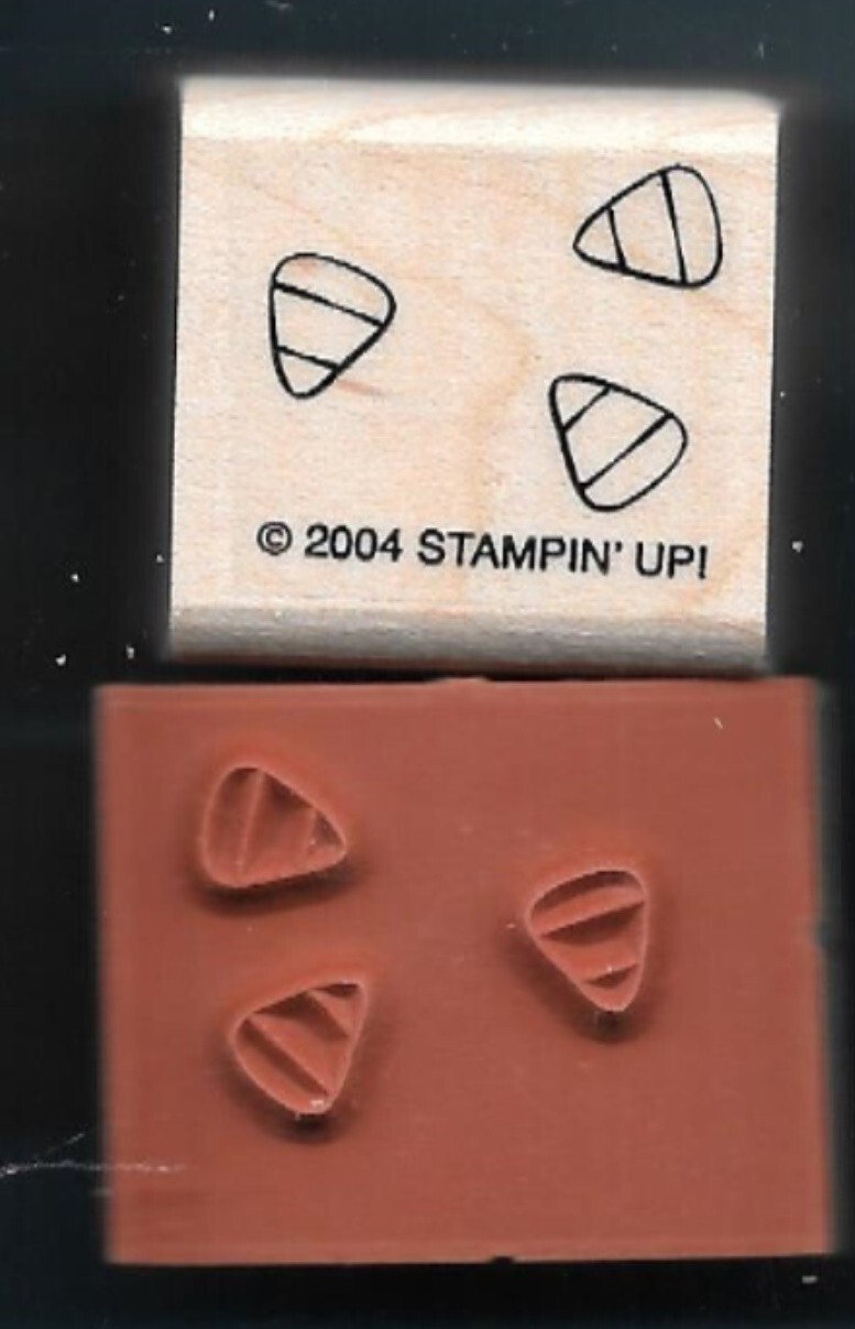 CANDY CORN Background FUN HALLOWEEN Stampin' Up! NEW Wood Mount RUBBER STAMP