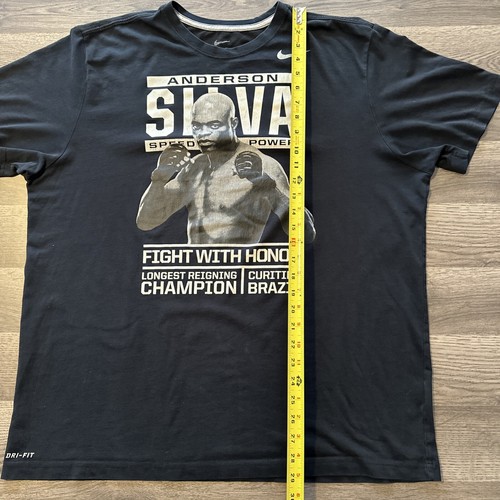NIKE ANDERSON SILVA MUAY THA SPEED POWER UFC MMA FIGHT FIGHTER T SHIRT XL BLACK - Picture 9 of 10