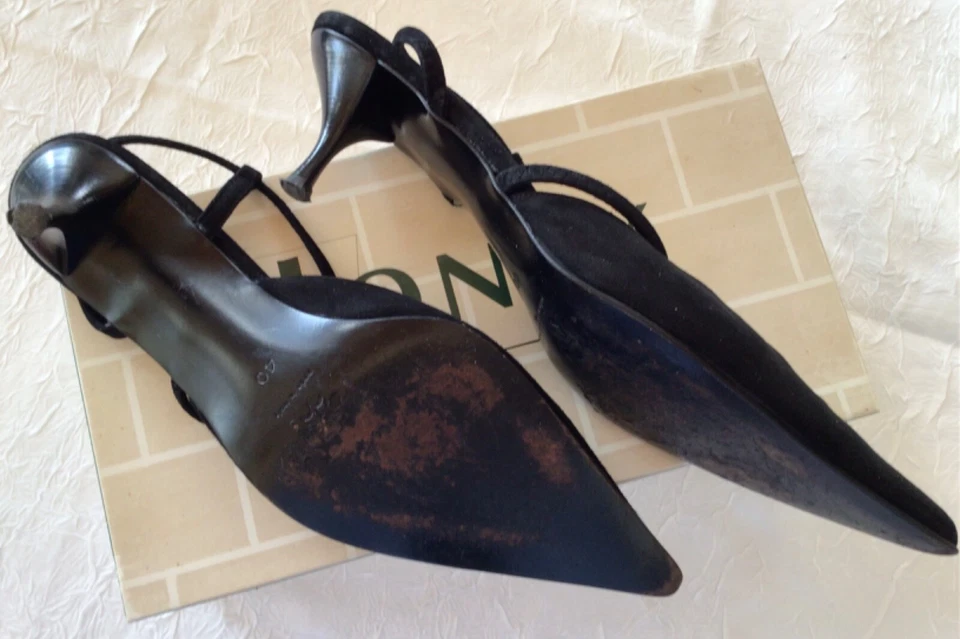 chaussures femmes , soirée,habillée,talons hauts ,en daim noir, 40 - Photo 4/4