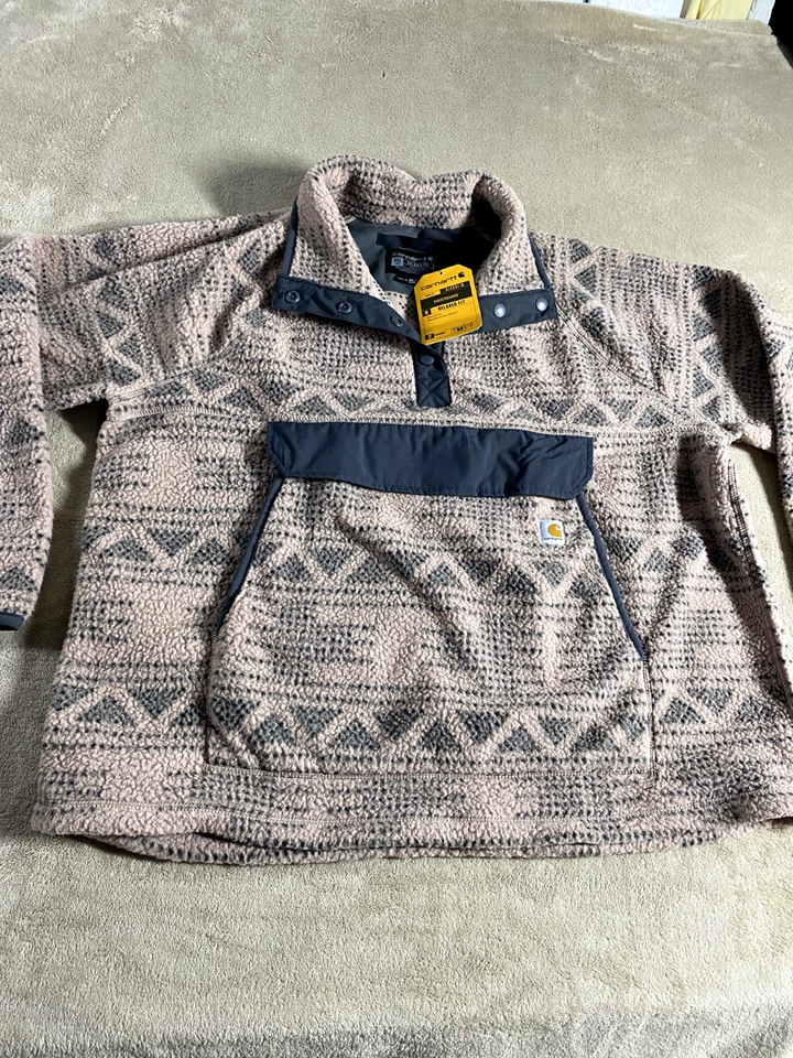 Pullover polar Carhartt medio broche para mujer XXL calce relajado NUEVO Foto 3 de 4