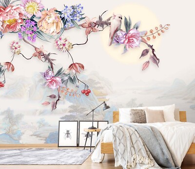 3D Magpie Branch K9583 Wallpaper Mural Self-adhesive Removable Sticker Panda