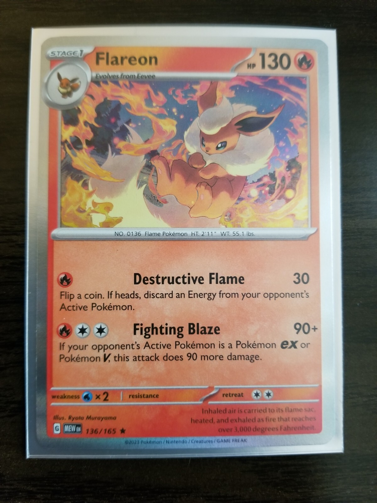 Pokemon Scarlet and Violet - 151 Single Cards Flareon 136/165 Standard Holo