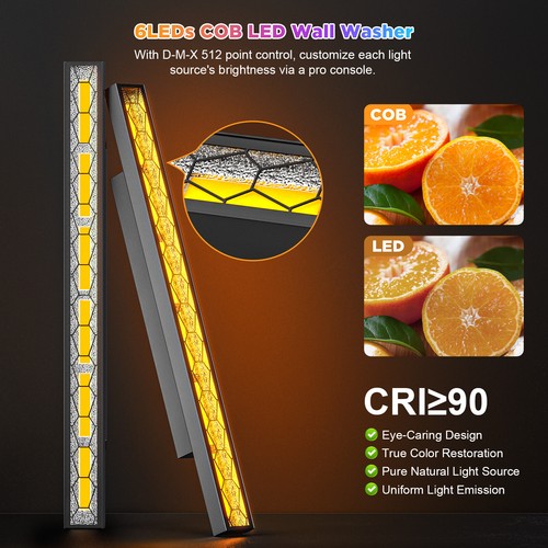 480W 6 Led Strip Retro Lights Par Lights Fill Lights Stage Lighting Disco Show - Picture 3 of 10