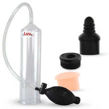 LeLuv Penis Vacuum Pump EasyOp Bgrip Black Sleeve with Donut and Septum Seals