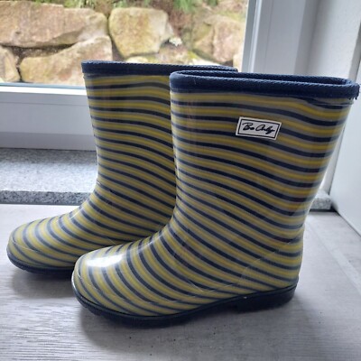 Be Only Kinder Gummistiefel Stiefel Regen Gummi Größe 34, blau gelb gesteift