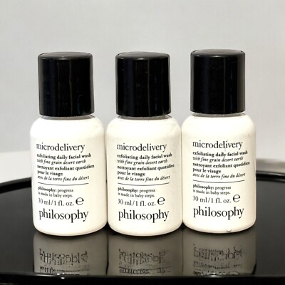 3x PHILOSOPHY MICRODELIVERY EXFOLIATING DAILY FACIAL WASH 1.0oz / 30ml ea NEW