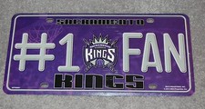 SACRAMENTO KINGS NBA BASKETBALL SPORTS # 1 FAN METAL LICENSE PLATE 