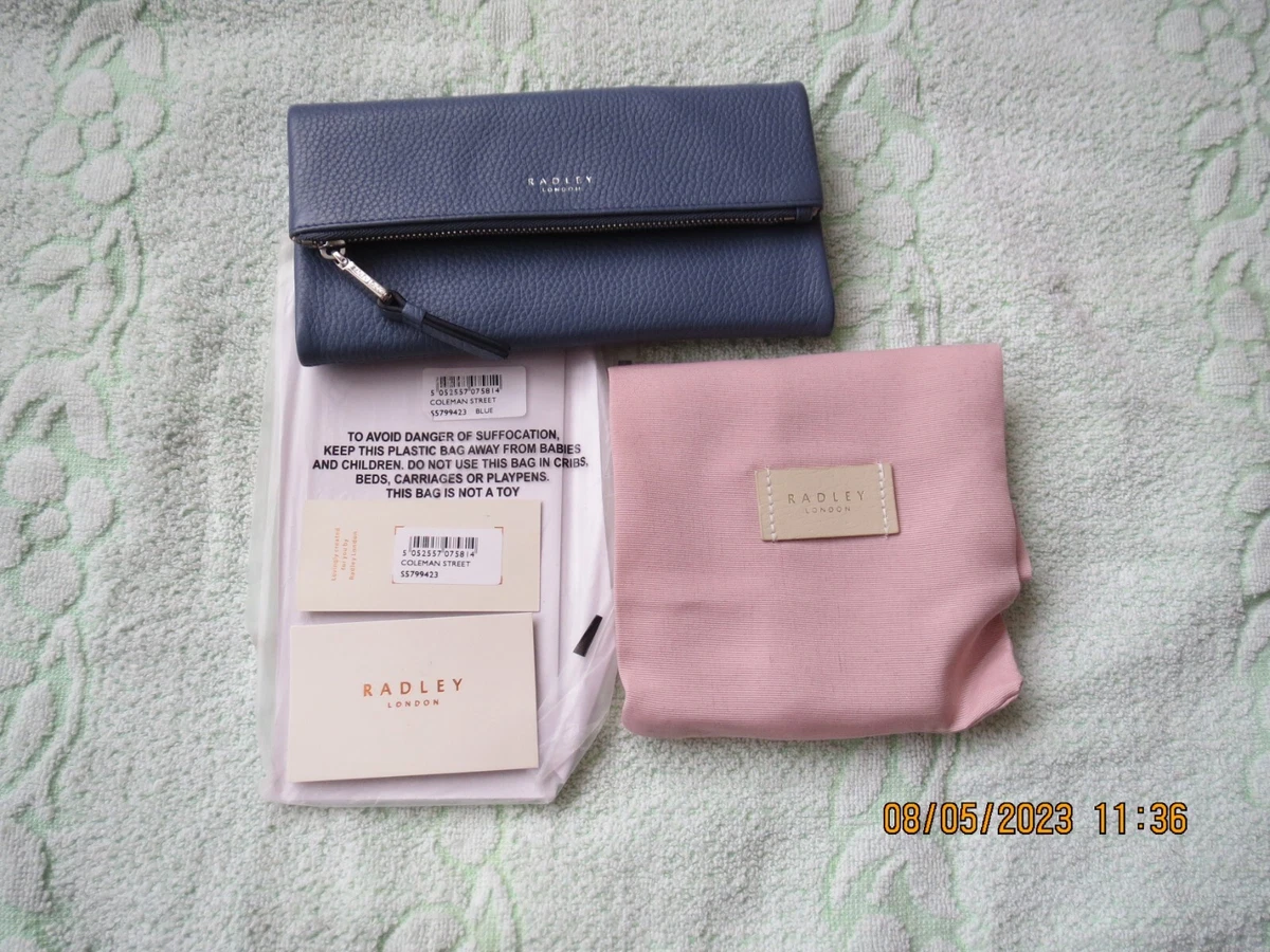 Radley Coleman Street Large Flapover Matinee Purse Blue BRAND