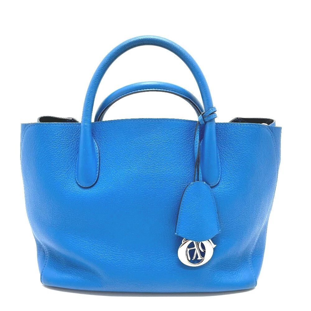 Sac à main/corps bandoulière DIOR barre ouverte 2 voies sac bandoulière sac fourre tout cuir bleu