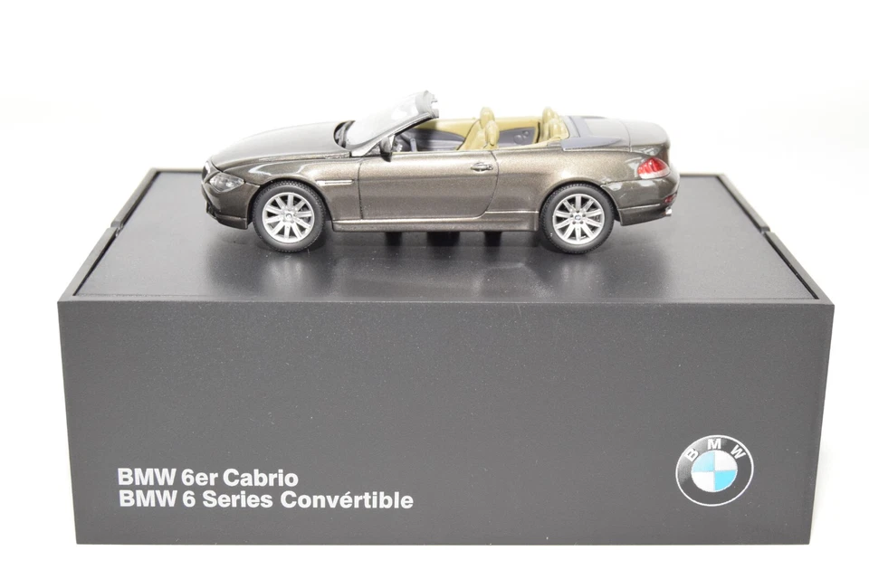 B25 1:43 MINICHAMPS BMW 6ER 6ER CABRIO MET. BRAUN HÄNDLER MIB - Bild 2 von 4