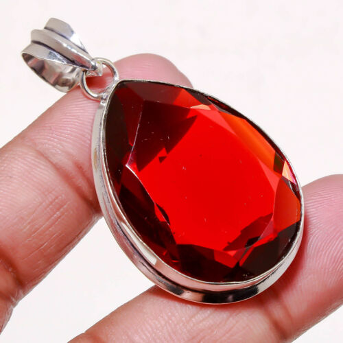 Mozambique Garnet Pear Shape Handmade Fashion Gift Jewelry Pendant 1.90" SR 703 - Picture 1 of 7