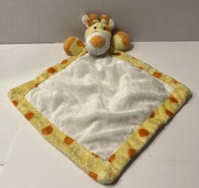 Plush Giraffe Lovey Yellow White With Orange Polka Dots Security Blanket