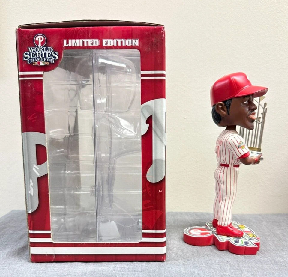 MLB Phillies Jimmy Rollins 2008 World Series Champions Trophy Bobblehead - Image 2 of 4