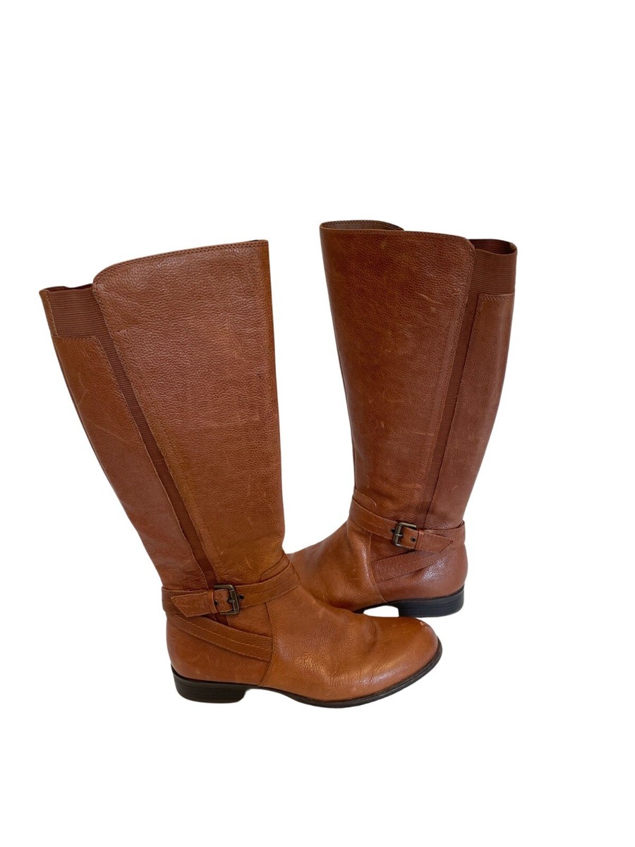 Naturalizer Womens Jelina Brown Riding Boots Shoes US