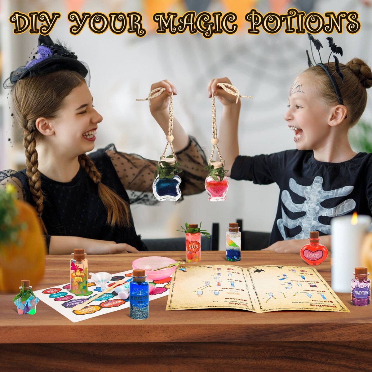 Kit Potion Magique 20 Bouteilles – Fées Et Mystère – Loisir Créatif 6-12 Ans – Cadeau Fille Garçon – Ingrédients Sûrs